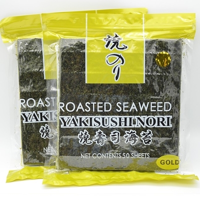 Gouden Geroosterde Yaki Nori Seaweed Crispy 50 Nori Algae Sheets