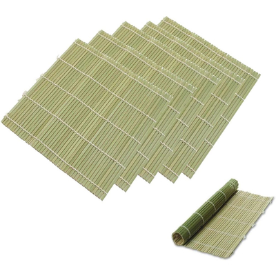 Groen Natuurlijk 24cm 27cm Sushibamboe die Mat Heat Resistant Rolling